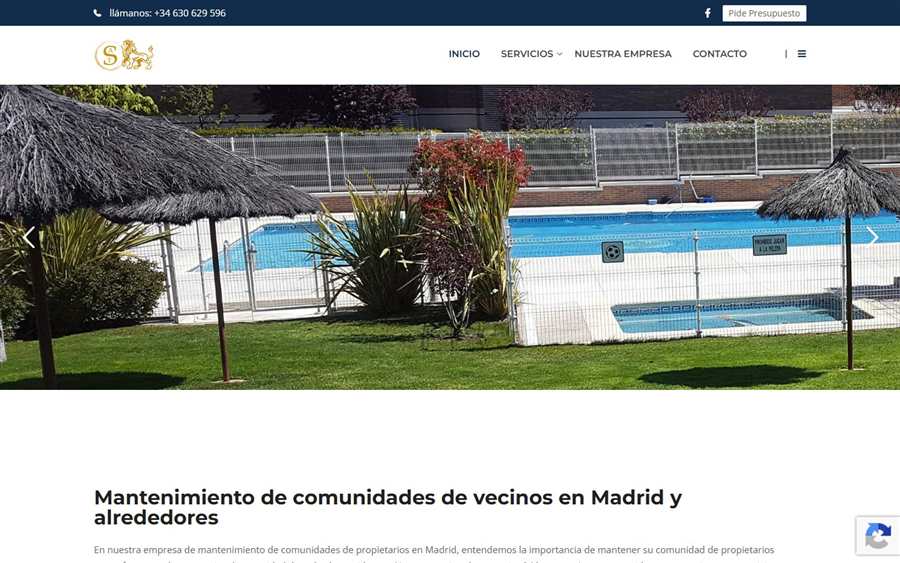 Vista actual de la web de AST Mantenimiento de Comunidades